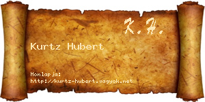 Kurtz Hubert névjegykártya